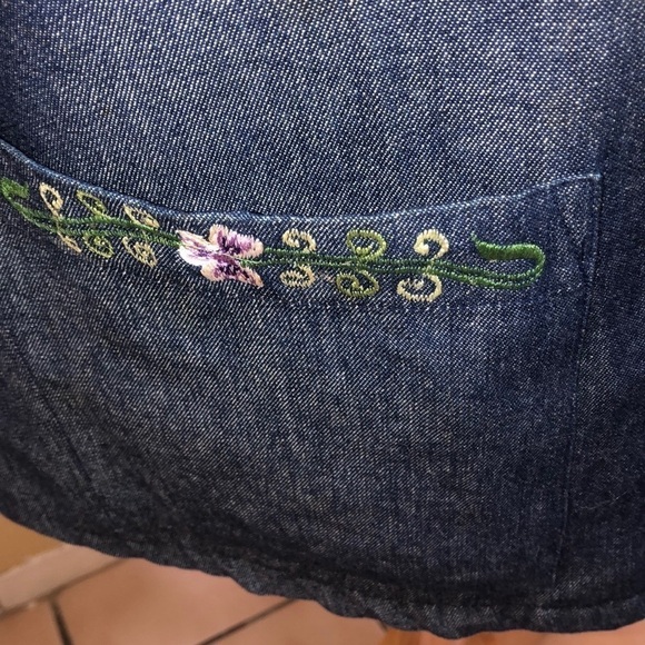 Anthony Richards Women’s Vintage Floral Denim Tunic Blouse Size Large - Picture 6 of 11